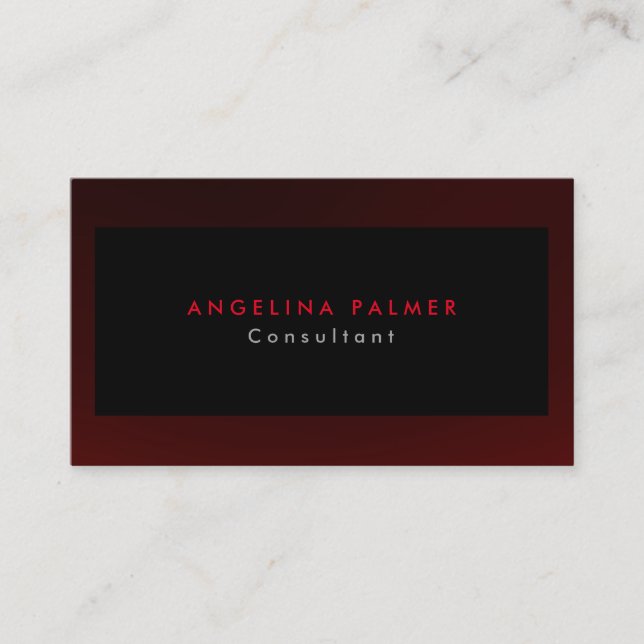 Style Plain Modern Red Grey Background Original Business Card (Front)