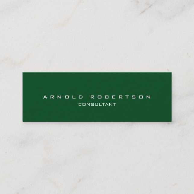 Style Plain Slim Green Professional Business Card (Front)