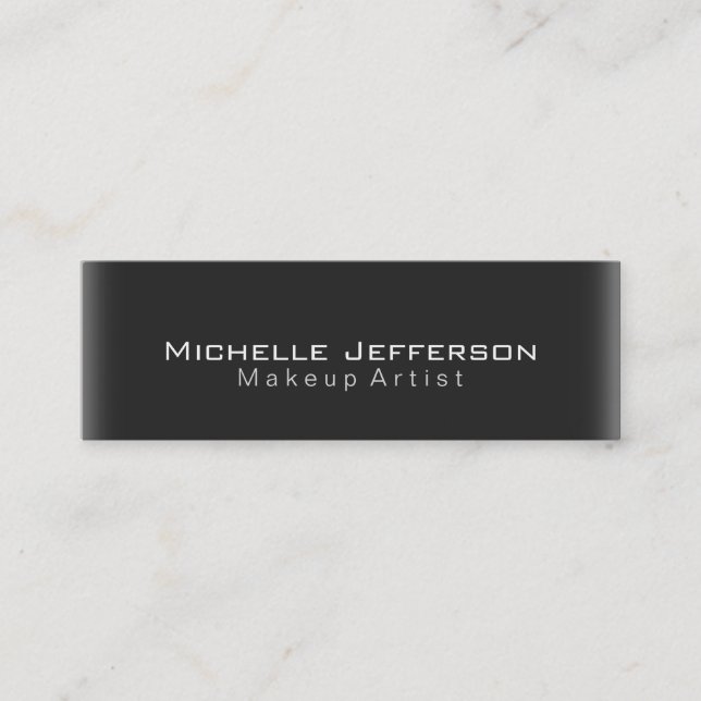 Style Slim Makeup Artist Script Grey Business Card (Front)