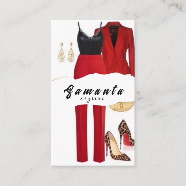  Style Stylist Your Fashion Journey Starts Here Business Card (Front)