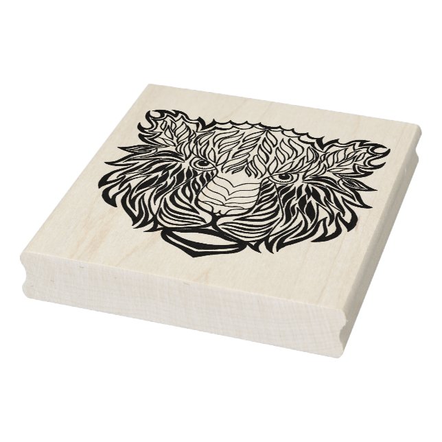 Style Tiger Head Rubber Stamp (Stamp)