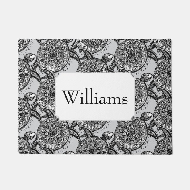 Style Turtle Pattern | Add Your Name Doormat (Front)