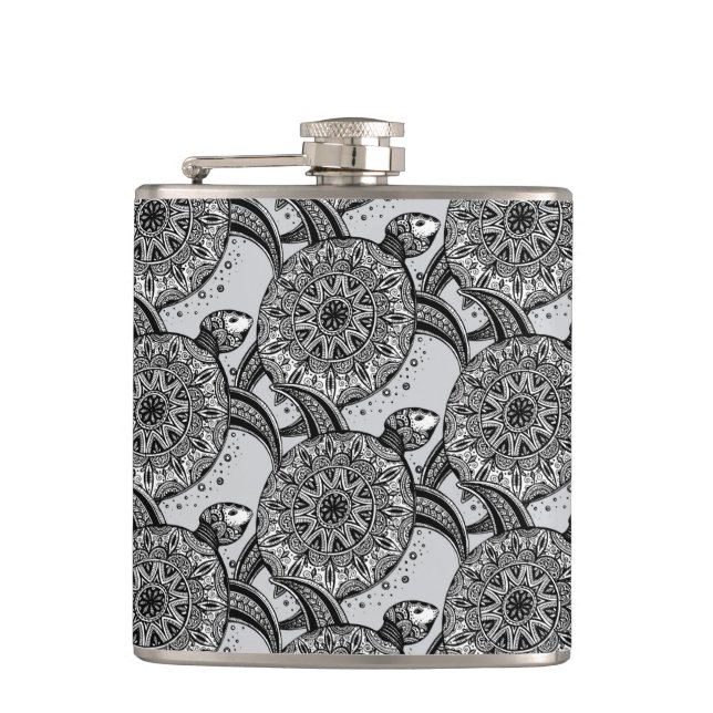 Style Turtle Pattern Hip Flask (Front)