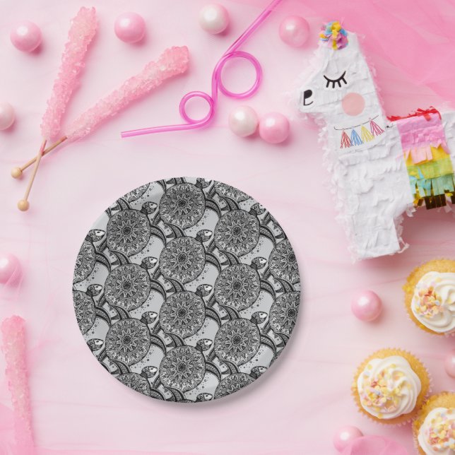 Style Turtle Pattern Paper Plate (Party)