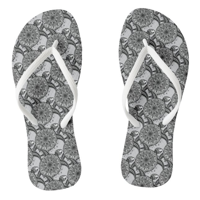 Style Turtle Pattern Thongs (Footbed)