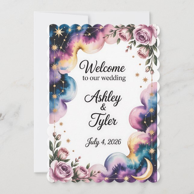 [Style] Wedding Welcome Poster Sign [Theme] Person Invitation (Front)
