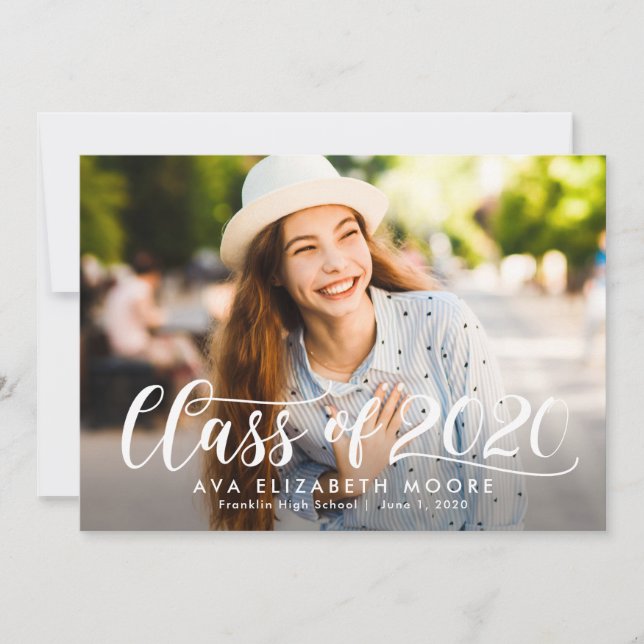 Styled Class Graduation Announcement Invitation (Front)