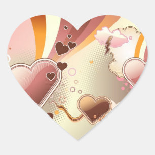 Styled design background heart sticker