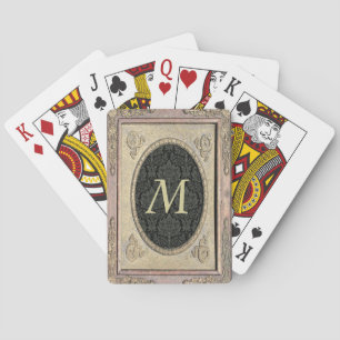 Styled Frame Damask Monogrammed Playing Cards 2