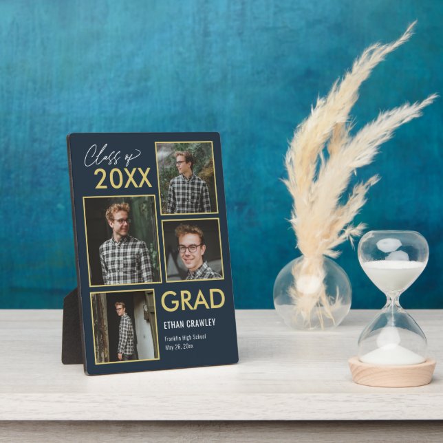 Styled Gallery EDITABLE COLOR Graduation Plaque (Side)