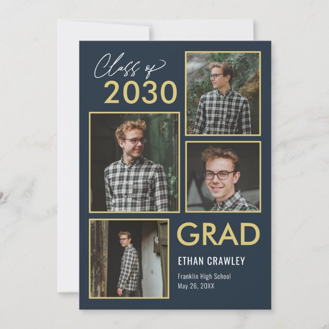 Styled Gallery Editable Colour Graduation Invitati Invitation (Front)