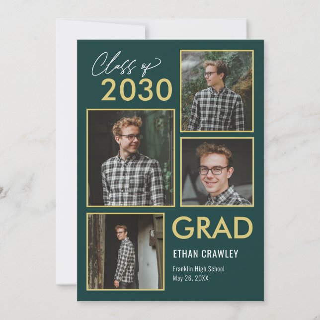 Styled Gallery Editable Colour Graduation Invitation (Front)