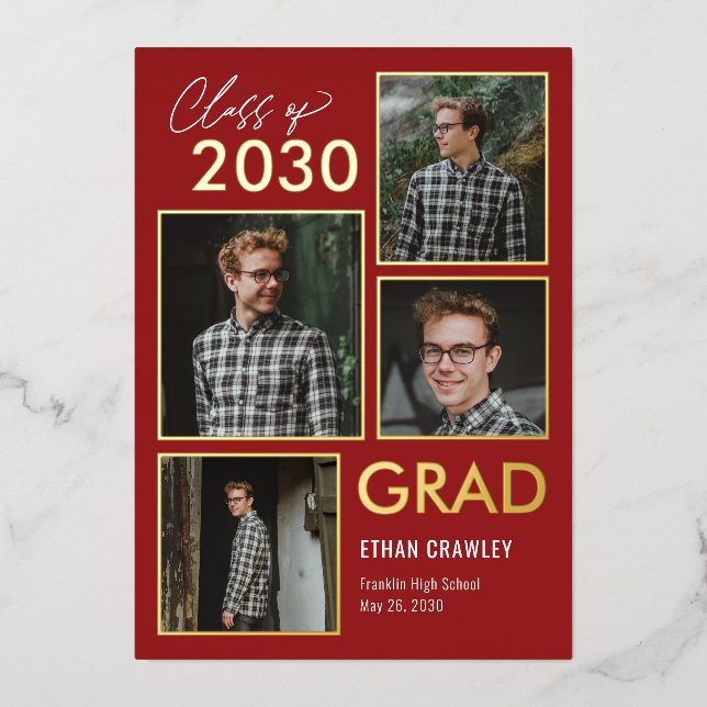 Styled Gallery Foil Graduation Announcement Invite (Front)
