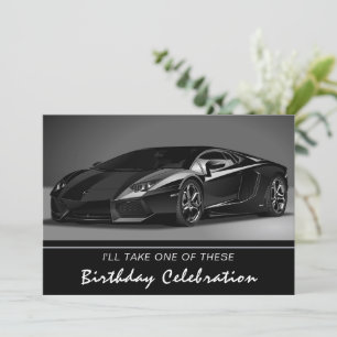 Stylin Fast Car Birthday Invitation