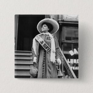 Stylin' Suffragette, 1908 15 Cm Square Badge