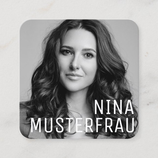 Stylische Photo Visitenkarten Vorlage -  Square Business Card (Front)