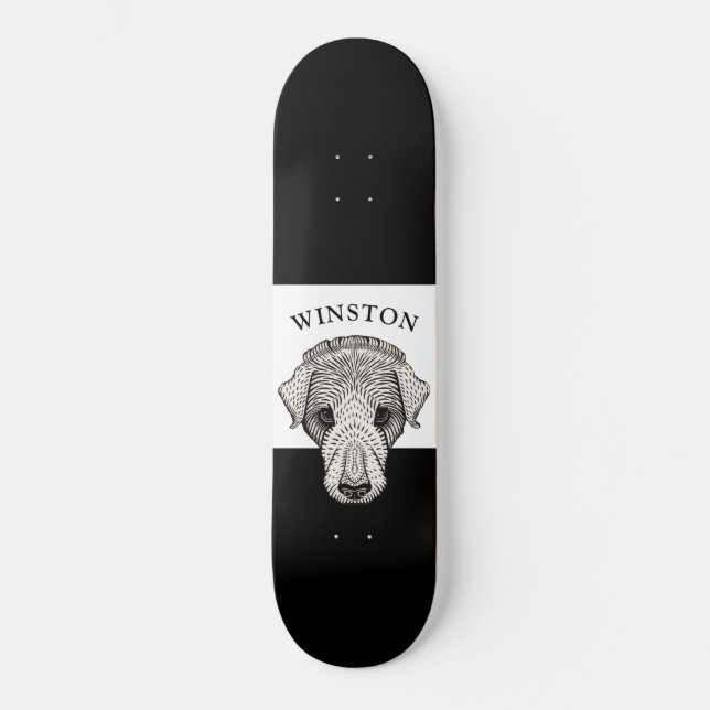 Stylise Labrador Retriever Personalised Skateboard (Front)