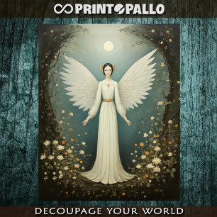 Stylised 1920 Angel with flowers Tissue Paper