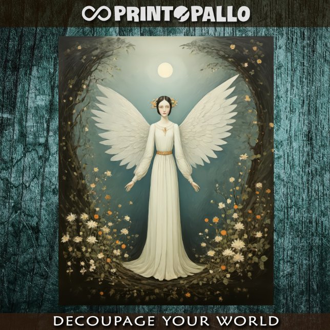 Stylised 1920 Angel with flowers Tissue Paper (Creator Uploaded)