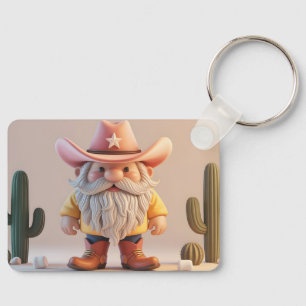 Stylised 3D Cowboy Gnome in Desert Key Ring