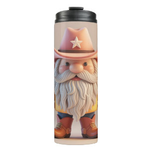 Stylised 3D Cowboy Gnome in Desert Thermal Tumbler