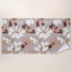 Stylised Abstract Petals in Trendy Colours Beach Towel