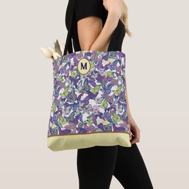 Stylised Abstract Pretty Butterfly Custom Tote Bag (Close Up)