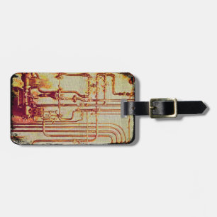 Stylised Antique Wall Pipes Luggage Tag