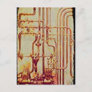 Stylised Antique Wall Pipes Postcard