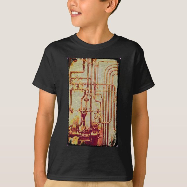 Stylised Antique Wall Pipes T-Shirt (Front)