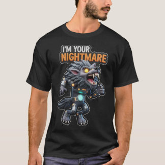 Stylised armoured werewolf with fierce expression  T-Shirt