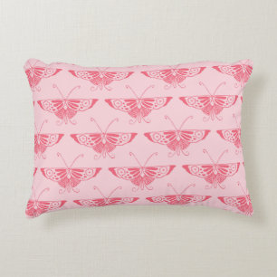 Stylised Art Deco butterfly - coral pink Decorative Cushion