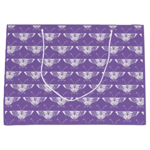 Stylised Art Deco butterfly  - dusty lilac Large Gift Bag