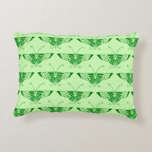 Stylised Art Deco butterfly - emerald green Decorative Cushion