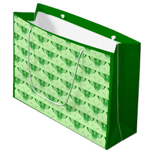 Stylised Art Deco butterfly - emerald green Large Gift Bag