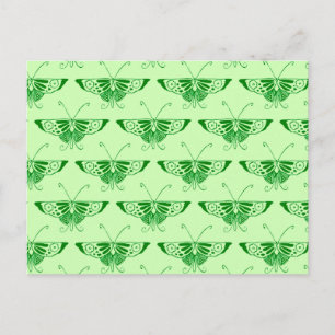 Stylised Art Deco butterfly - emerald green Postcard