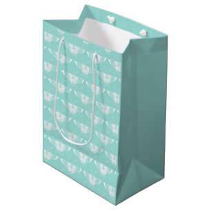 Stylised Art Deco butterfly - ice blue Medium Gift Bag