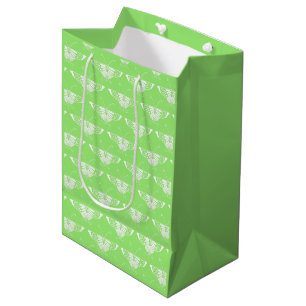 Stylised Art Deco butterfly - lime green Medium Gift Bag
