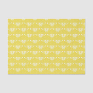 Stylised Art Deco butterfly - yellow and white Tissue Paper