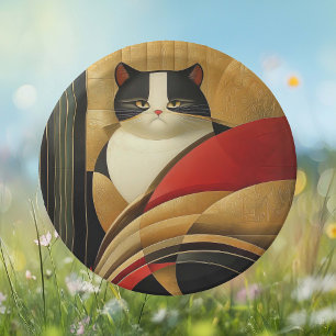 Stylised Art Deco Cat Paper Plate