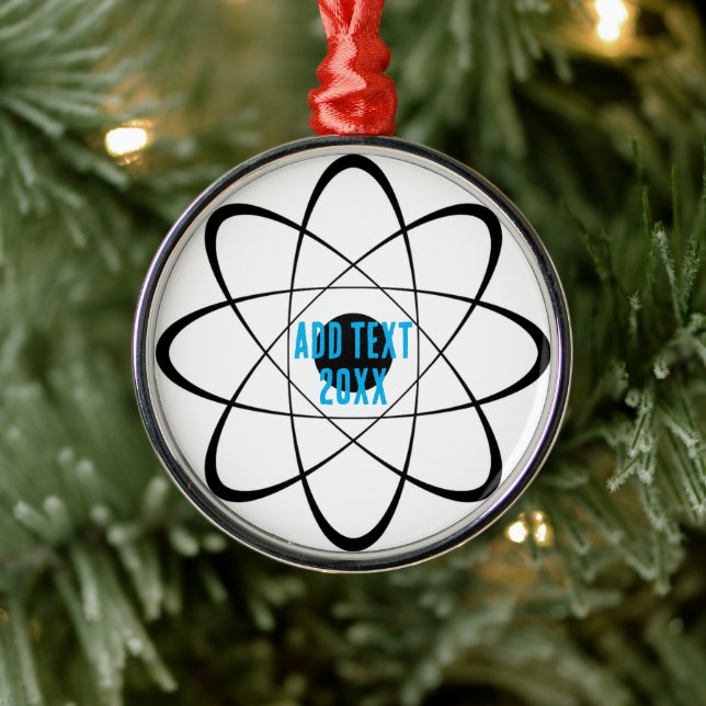 Stylised Atom Symbol Christmas Metal Ornament (Tree)