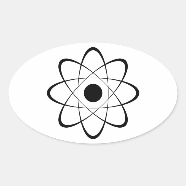 Stylised Atom Symbol Oval Sticker (Front)
