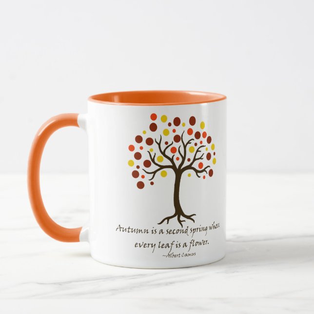 Stylised Autumn Tree; Autumn is a Second Spring Mug (Left)