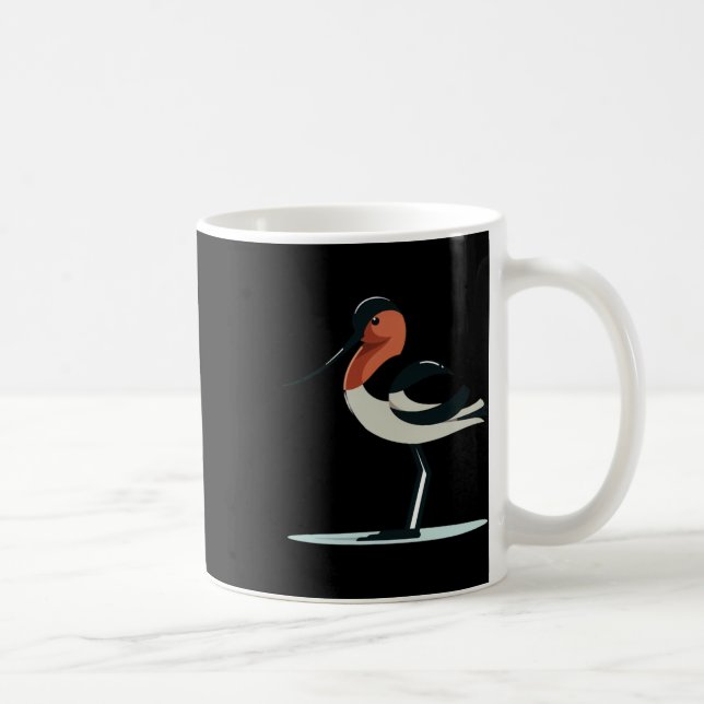 Stylised Avocet Bird With Long Beak And Elegant Pl Coffee Mug (Right)