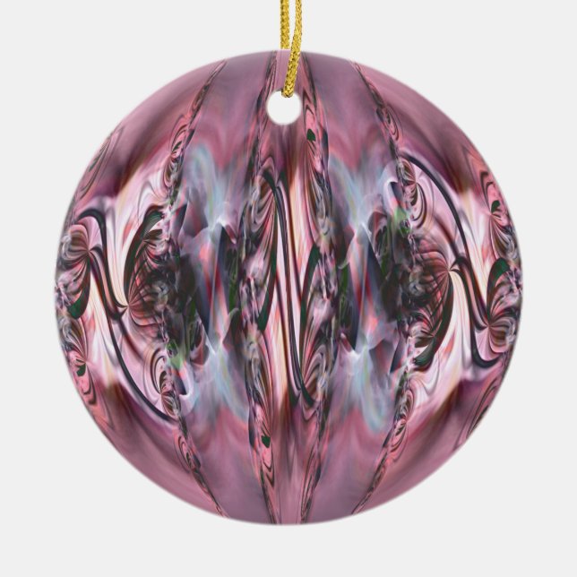 Stylised baubles ceramic ornament (Front)