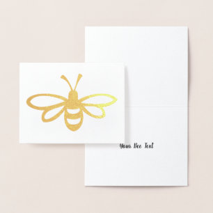 Stylised Bee Illustration Foil Card