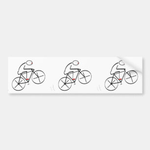 Stylised Bicyclist Design Bumper Sticker