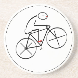 Stylised Bicyclist Design Coaster