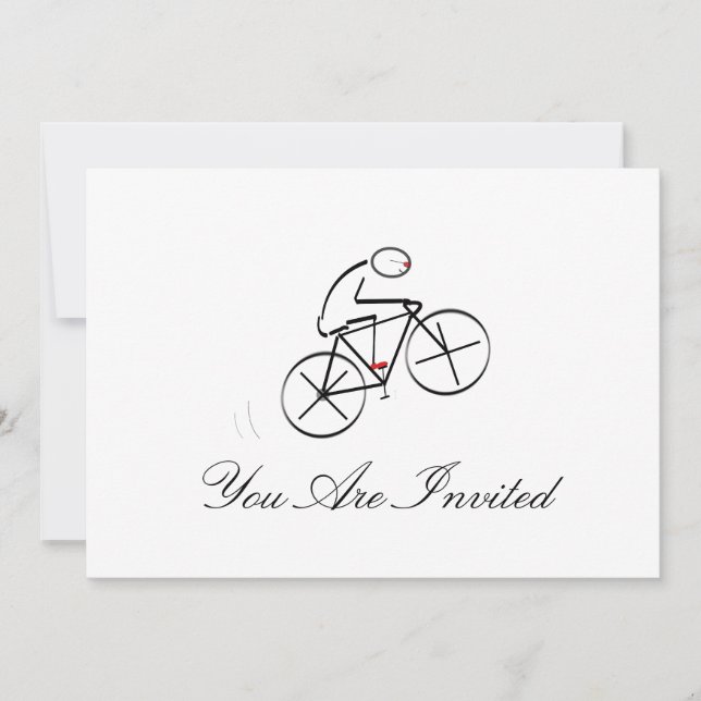 Stylised Bicyclist Design Invitation (Front)