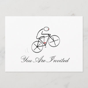 Stylised Bicyclist Design Invitation